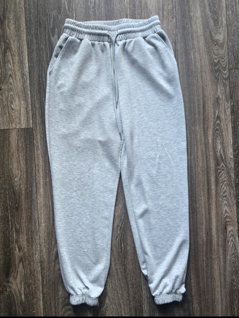 Shosho Gray Fleece Jogger Sweatpants Size Medium Elastic Waist Pockets